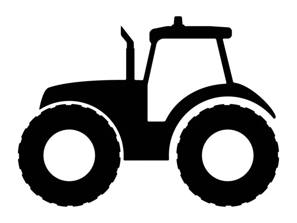 Beyaz arkaplanda traktör silueti.