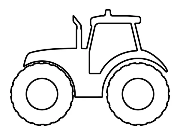 Tractor silhouette on a white background. — Stock Vector