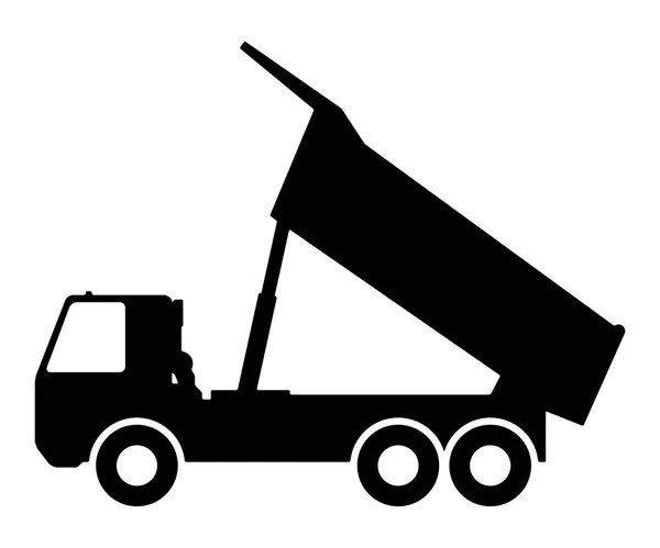 Σιλουέτα του ένα φορτηγό απορρίψεων σε άσπρο φόντο. — Διανυσματικό Αρχείο