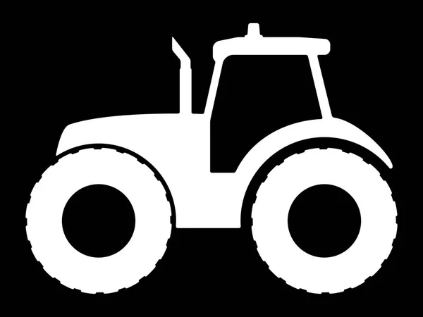 Tractor silhouette on a dark background — Stock Vector