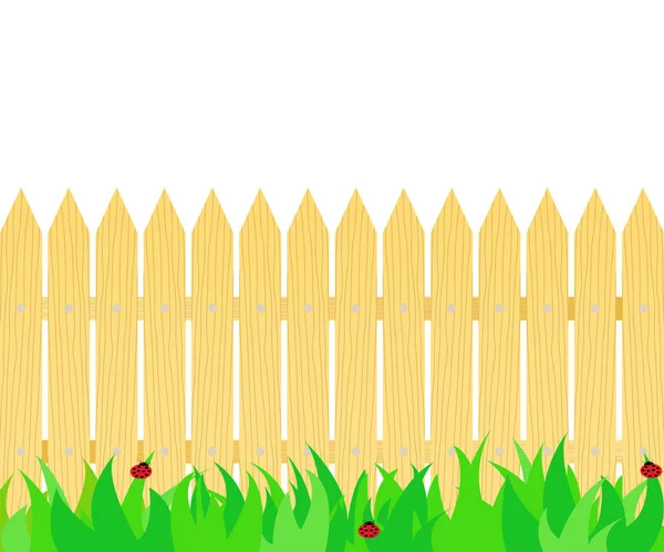 Grass in front of the fence. — Stock Vector