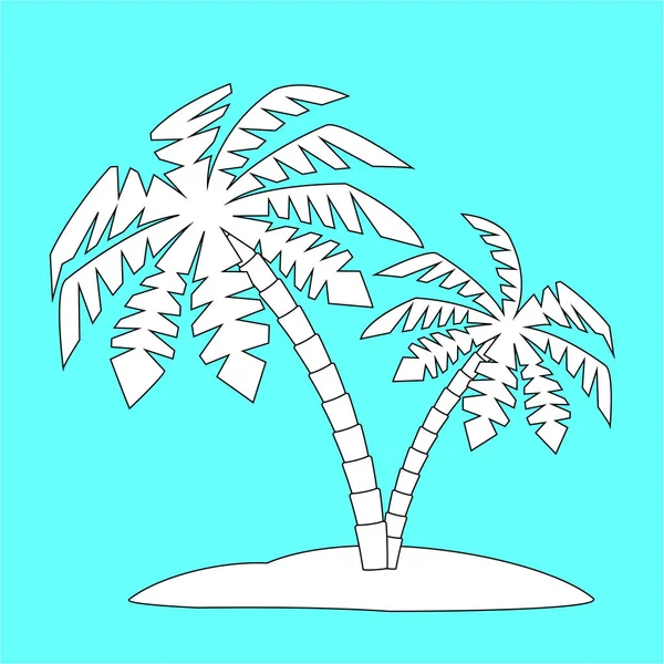 Силуэты и изображения пальм . — стоковый вектор
