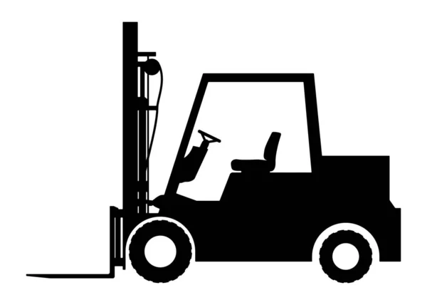 Silhouette the loader on a white background. — Stock Vector