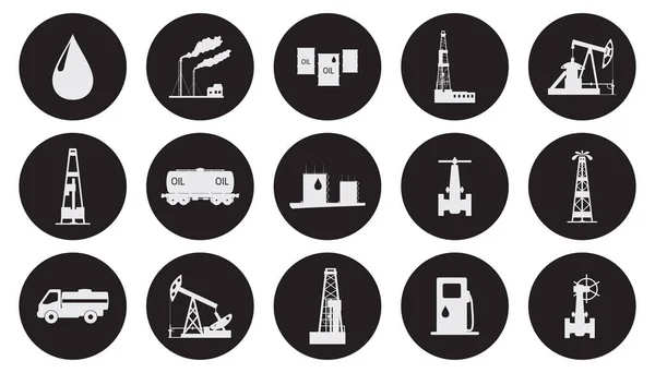 Vector illustration the oil and petroleum icon set. — Stock Vector