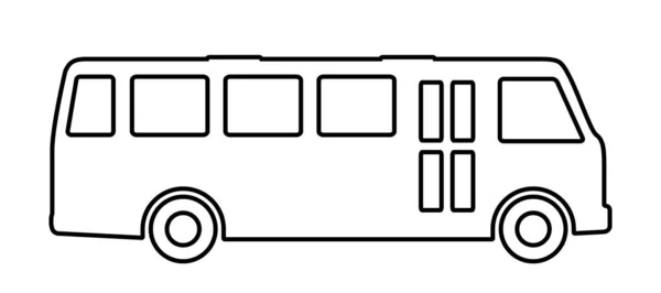 Silueta autobusu na bílém pozadí. Vektorová ilustrace. — Stockový vektor