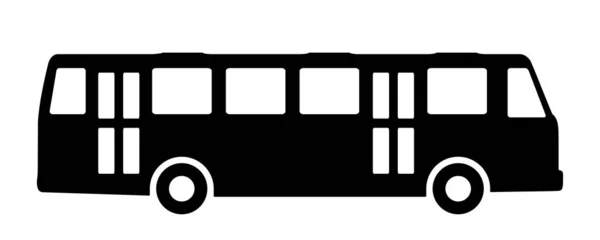 Silueta autobusu na bílém pozadí. Vektorová ilustrace. — Stockový vektor