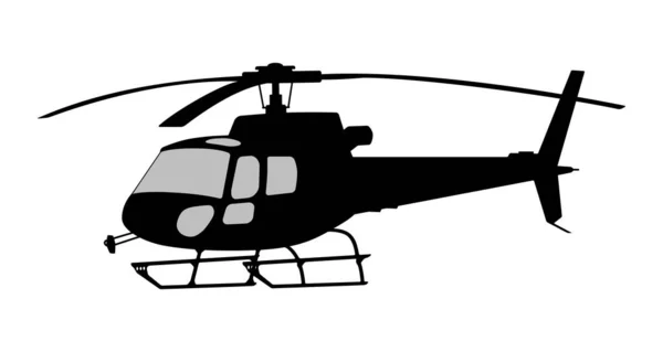 Vector illustratie van het silhouet van de helikopter. — Stockvector