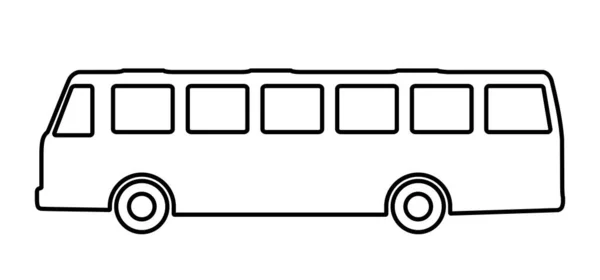 Silhueta de ônibus em um fundo branco. Ilustração vetorial. — Vetor de Stock