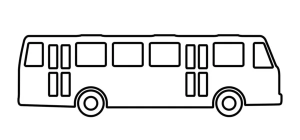 Silhouette bus su sfondo bianco. Illustrazione vettoriale. — Vettoriale Stock