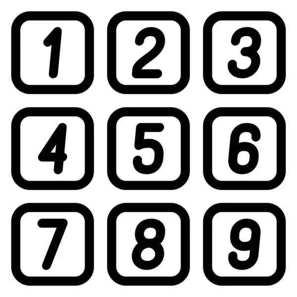 Числа в квадратах на белом фоне . — стоковый вектор