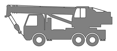 Beyaz arka planda Crane Silueti.