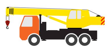 Beyaz arka planda Crane Silueti.