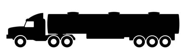 Silhouette of a truck with a trailer. — Stock Vector