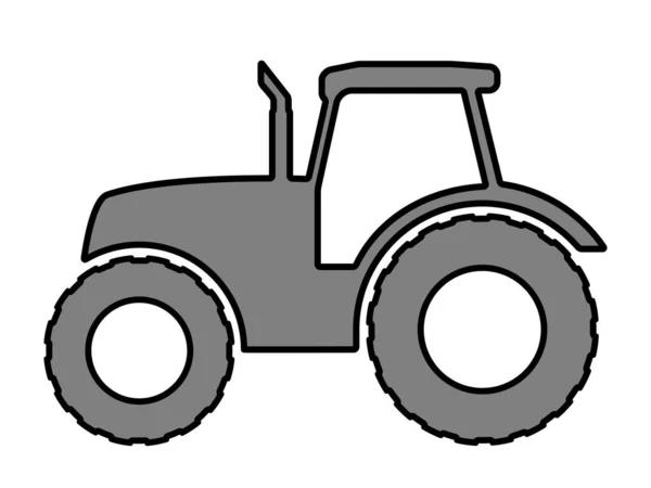Силуэт трактора на белом фоне . — стоковый вектор