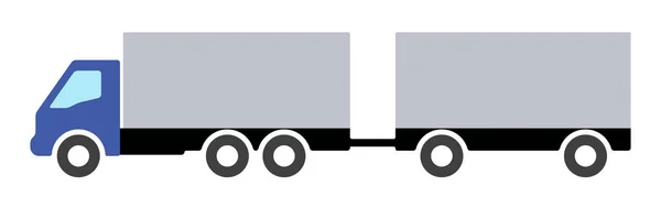 Silhouette eines LKW auf weißem Hintergrund. — Stockvektor