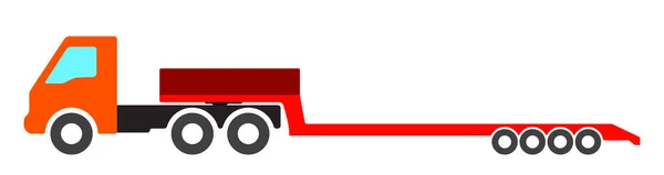 Silueta kamionu s přívěsem. — Stockový vektor