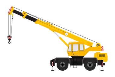 Beyaz arka planda Crane Silueti.