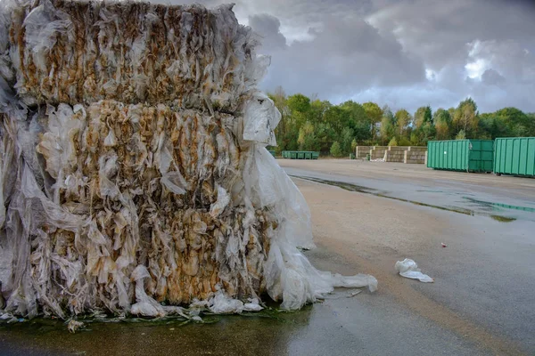 Reciclagem Resíduos Freguesia Ozolaines Distrito Rezekne Letónia 2017 — Fotografia de Stock