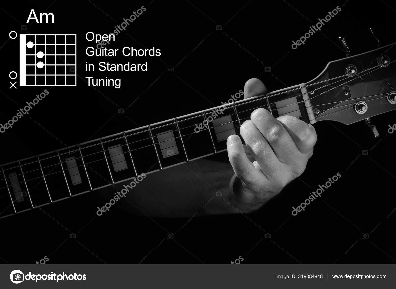 Open Guitar Chords Standard Tuning Guitar Tutorial Series Closeup Hand