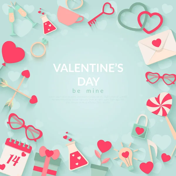 Happy Valentines Day Vektor Hintergrund — Stockvektor