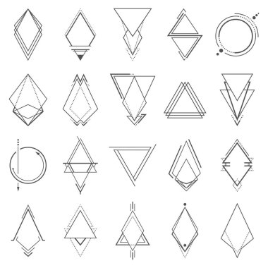 Minimalist geometrik öğeleri kümesi