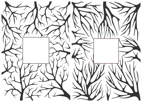 Monocromático fundo preto e branco com galhos de árvore — Vetor de Stock