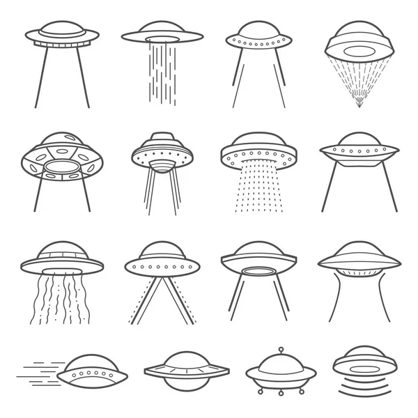 UFO logosu öğeleri. Mistik sembol paranormal olaylar, ilk temas, uzaylıların istilası