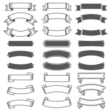 vintage etiketleri ve ribbons.vector tasarım öğeleri koleksiyonu