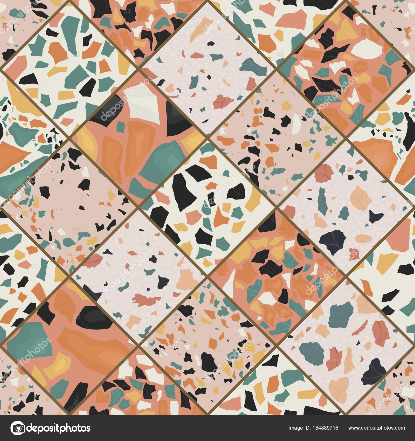 Seamless Terrazzo Pattern Hand Crafted And Unique Vector Repeating Background Granite Textured Shapes In Vibrant Colors By Barmaleeva Seamless Terrazzo Pattern Hand Crafted And Unique Vector Repeating Background Granite Textured Shapes In Vibrant Colors By Barmaleeva