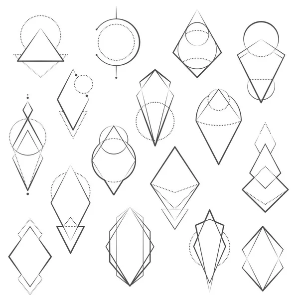 Conjunto de elementos geométricos minimalistas — Vetor de Stock