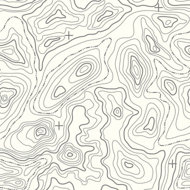 Seamless Vector Topographic Map Pattern. Contour topographic seamless vector map clipart
