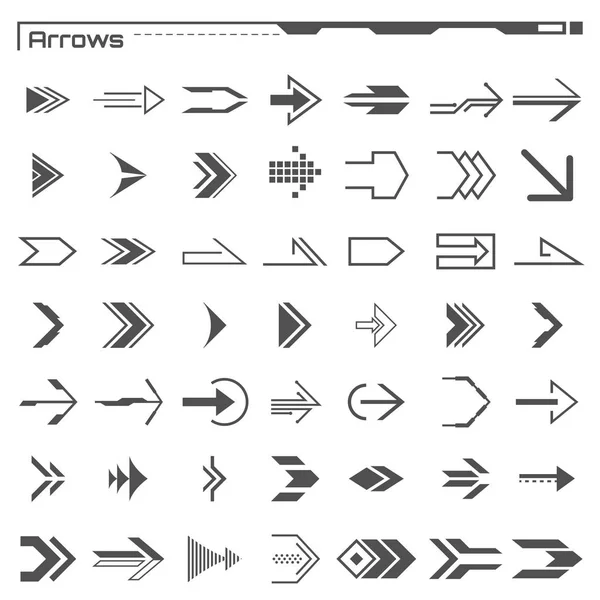 Set of black hud arrows elements. Futuristic user interface. Virtual graphic. Infographic elements. Digital dashboard panel illustration — Stock Vector