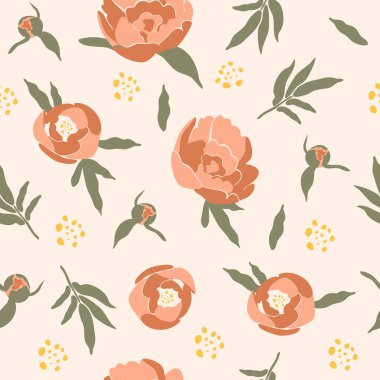 Pembe pionlu kusursuz desen. Bahar konsepti Soyut resimleme