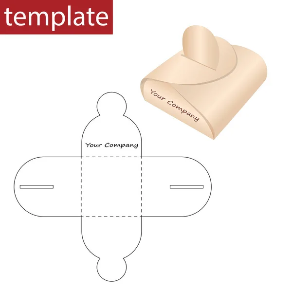 Boîte Papier Bonbonnière Avec Gabarit Découpe — Image vectorielle