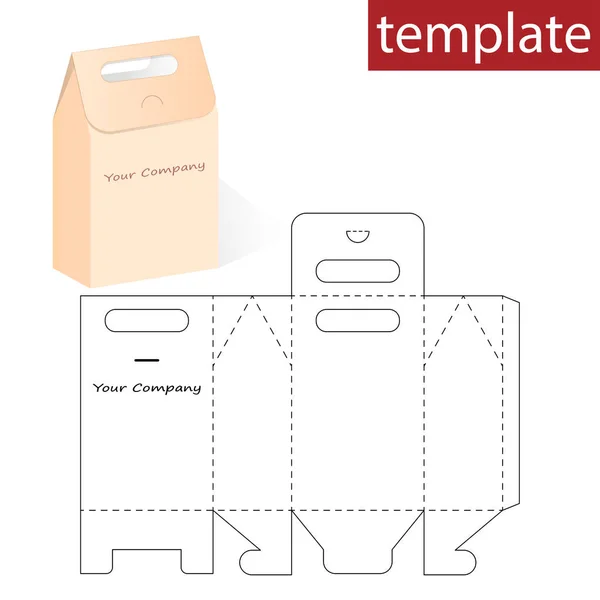 Einzelhandelstasche Oder Schachtel Mit Stanzschablone — Stockvektor