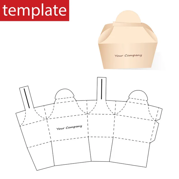 Retail Box Box Box Die Cut Template — стоковый вектор