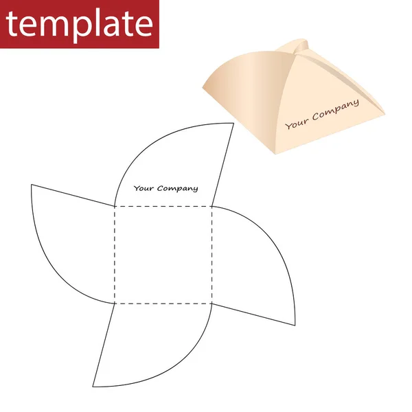 Retail Paper Box Bonbonniere Die Cut Template — Stock Vector