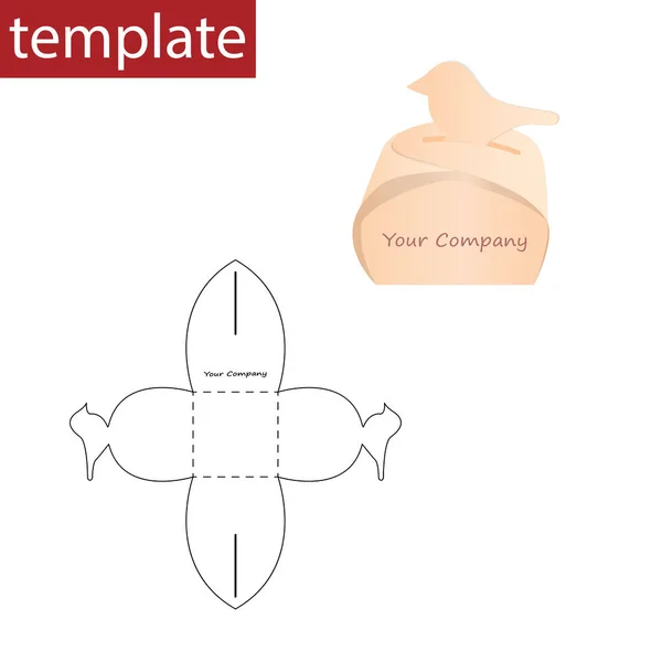 Detailhandel Papieren Doos Met Stansvorm Vogel — Stockvector