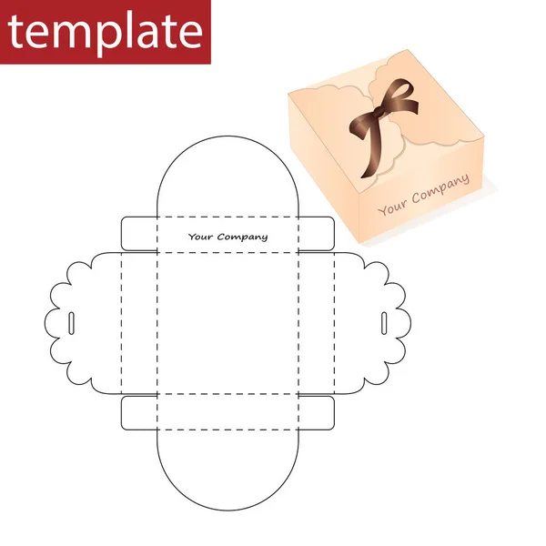 Boîte Papier Détail Avec Modèle Découpe — Image vectorielle