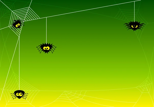 Spooky halloween arka plan ile örümcekler net — Stok Vektör