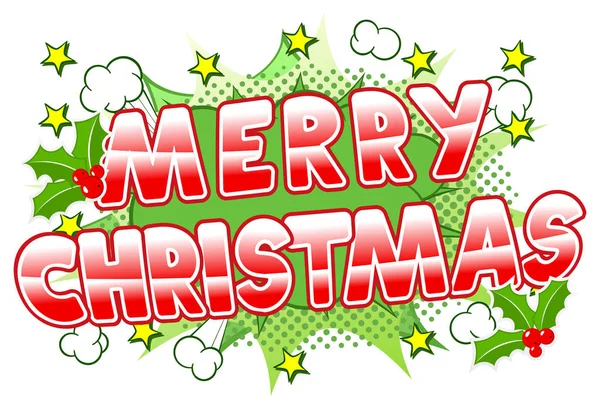 Merry Christmas komische tekstballon — Stockvector