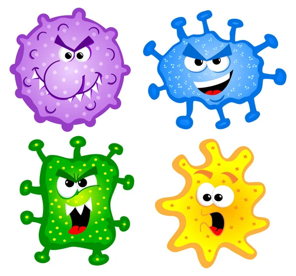Vahşi karikatür virüsler — Stok Vektör