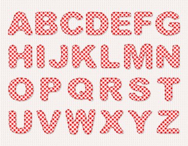 kumaş harfler üzerinde örme arka plan belirleme