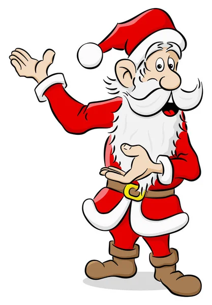 Santa claus presenting something — Stock Vector