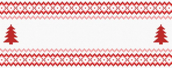 Red and white knitted background — Stock Vector