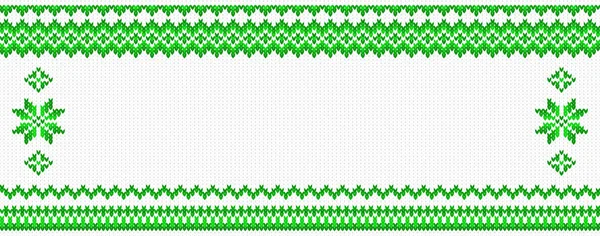 Green and white knitted background — Stock Vector