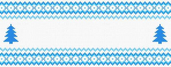Blue and white knitted background — Stock Vector