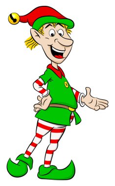 Beyaz arka planda Noel Elfi
