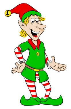 Beyaz arka planda Noel Elfi
