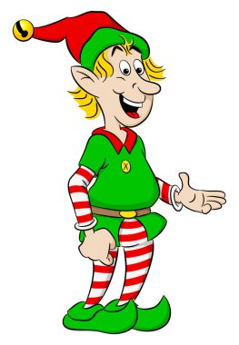 Beyaz arka planda Noel Elfi